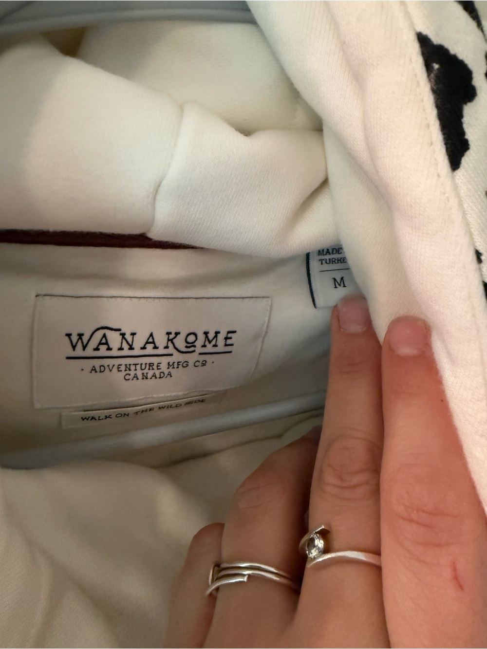 NEW Wanakome Leopard Print Pullover Hoodie White & Black MEDIUM - Picture 3 of 5